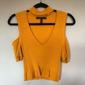BCBG Knit Crop with Neck Detail